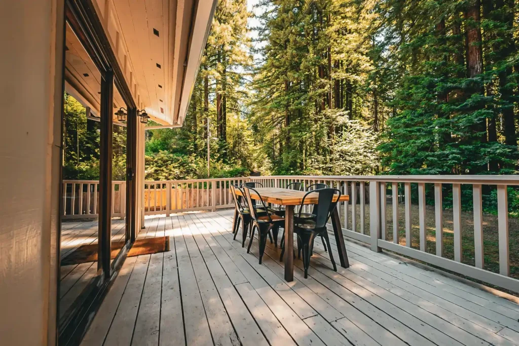 Patio of Quail Cabin Lodging